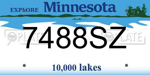 7488SZ Minnesota License Plate