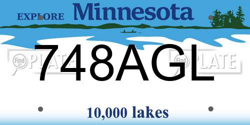 748AGL Minnesota License Plate