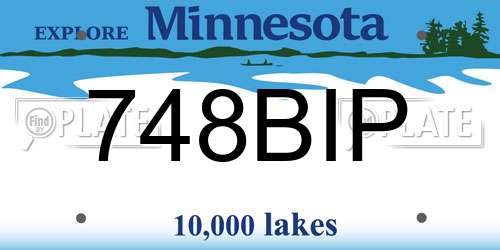 748BIP Minnesota License Plate