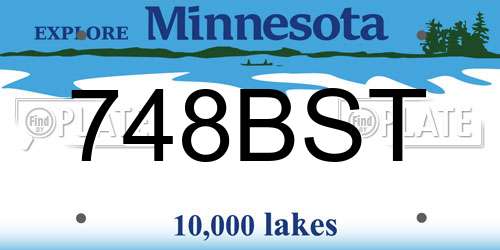 748BST Minnesota License Plate