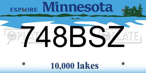 748BSZ Minnesota License Plate