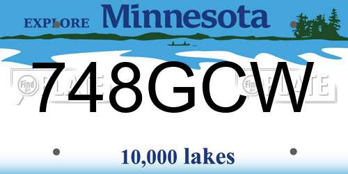 748GCW Minnesota License Plate