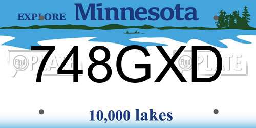 748GXD Minnesota License Plate