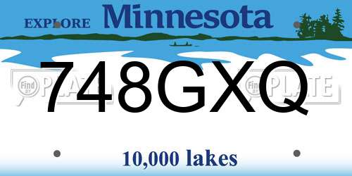 748GXQ Minnesota License Plate
