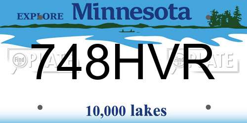 748HVR Minnesota License Plate