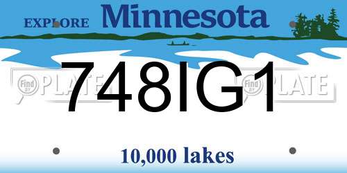 748IG1 Minnesota License Plate