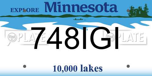 748IGI Minnesota License Plate