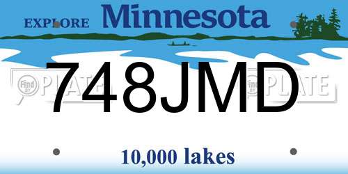 748JMD Minnesota License Plate