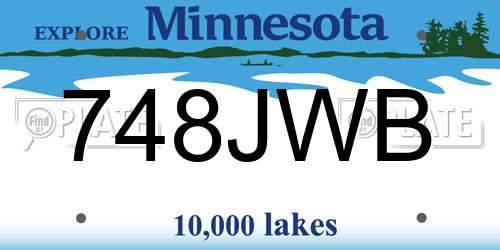 748JWB Minnesota License Plate