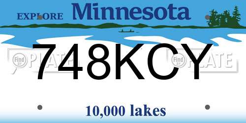 748KCY Minnesota License Plate