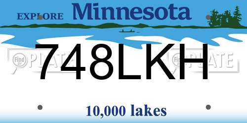 748LKH Minnesota License Plate