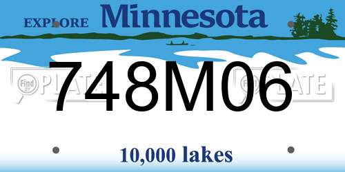 748M06 Minnesota License Plate