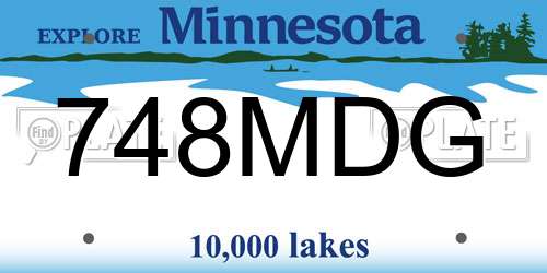 748MDG Minnesota License Plate