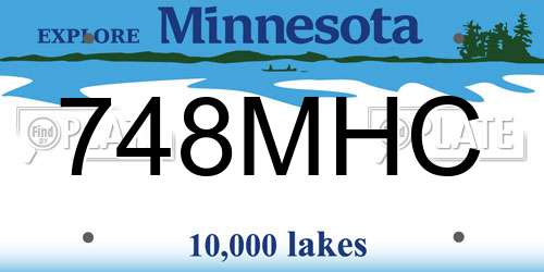 748MHC Minnesota License Plate
