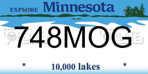 748MOG Minnesota License Plate