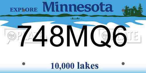 748MQ6 Minnesota License Plate