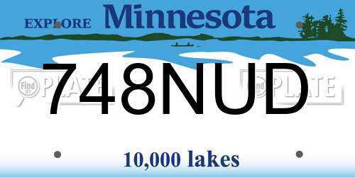 748NUD Minnesota License Plate