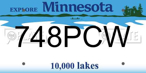 748PCW Minnesota License Plate