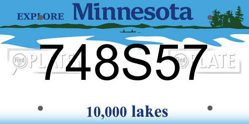 748S57 Minnesota License Plate