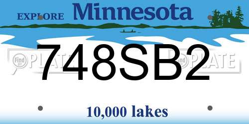 748SB2 Minnesota License Plate