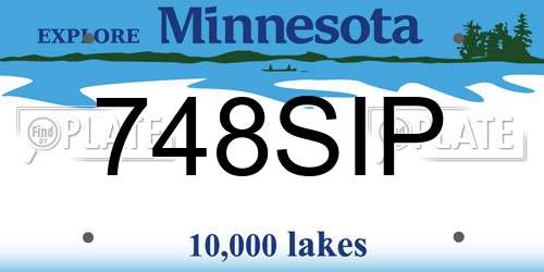 748SIP Minnesota License Plate