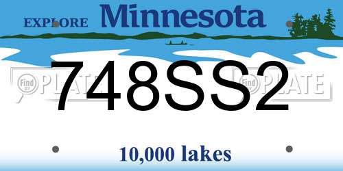 748SS2 Minnesota License Plate