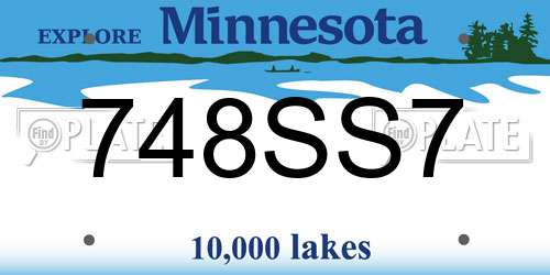 748SS7 Minnesota License Plate