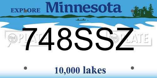 748SSZ Minnesota License Plate