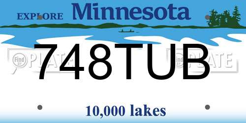 748TUB Minnesota License Plate