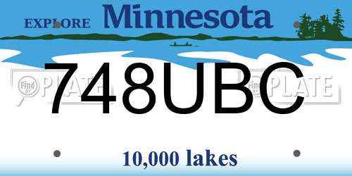 748UBC Minnesota License Plate