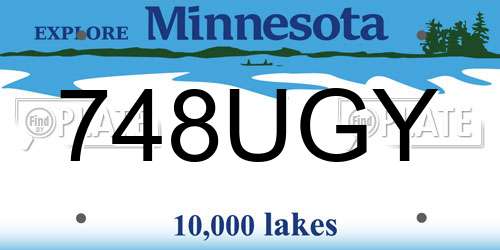 748UGY Minnesota License Plate
