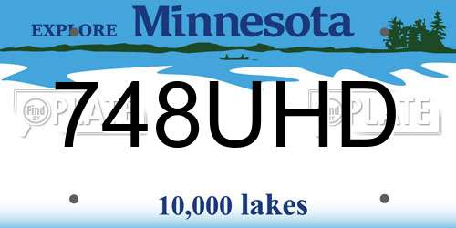 748UHD Minnesota License Plate