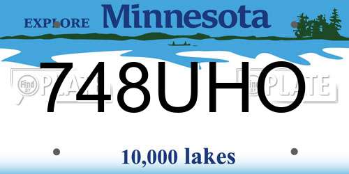 748UHO Minnesota License Plate