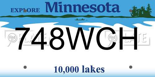 748WCH Minnesota License Plate