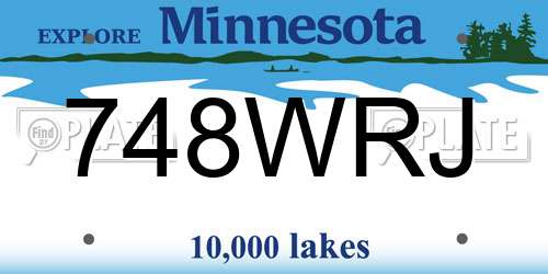 748WRJ Minnesota License Plate