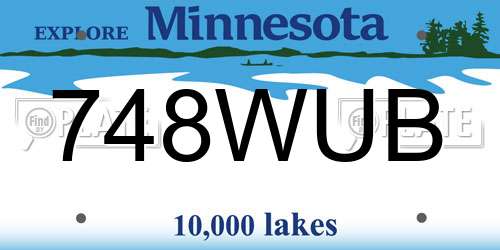748WUB Minnesota License Plate