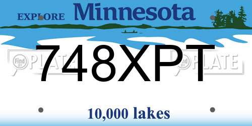 748XPT Minnesota License Plate