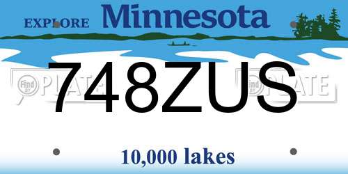 748ZUS Minnesota License Plate
