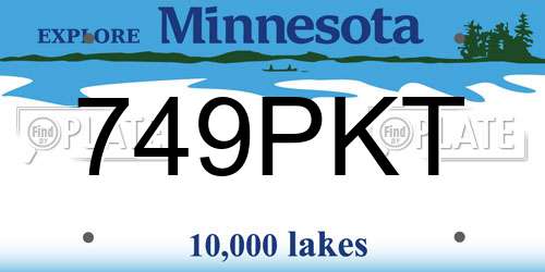 749PKT Minnesota License Plate
