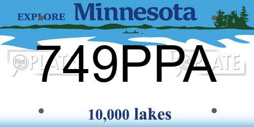 749PPA Minnesota License Plate