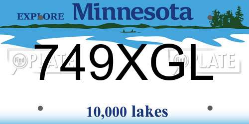 749XGL Minnesota License Plate