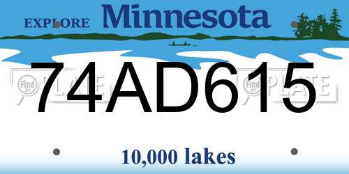 74AD615 Minnesota License Plate