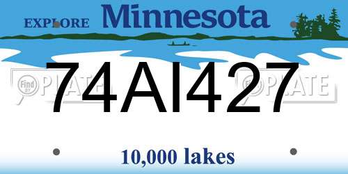 74AI427 Minnesota License Plate