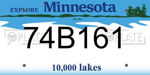 74B161 Minnesota License Plate