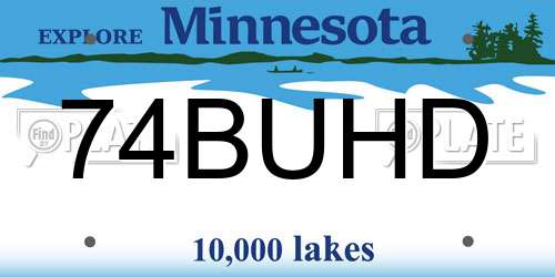 74BUHD Minnesota License Plate