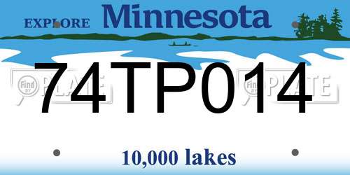 74TP014 Minnesota License Plate