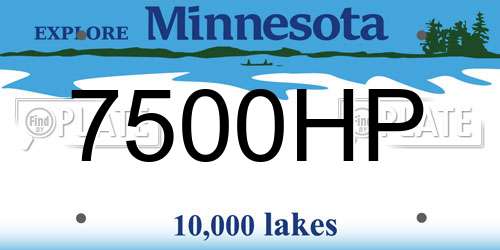 7500HP Minnesota License Plate
