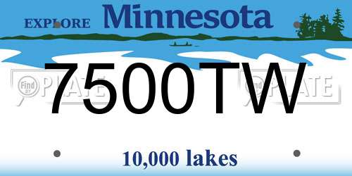 7500TW Minnesota License Plate