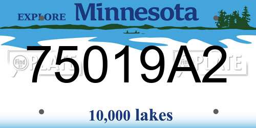 75019A2 Minnesota License Plate