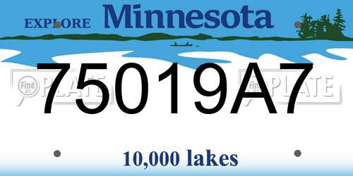 75019A7 Minnesota License Plate